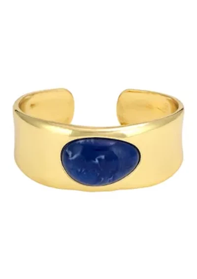 Center Stone Wide Cuff Bracelet