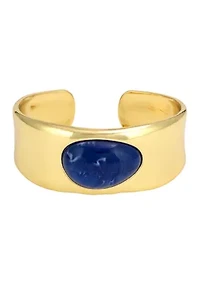 Center Stone Wide Cuff Bracelet