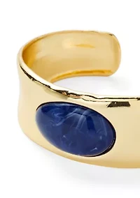 Center Stone Wide Cuff Bracelet