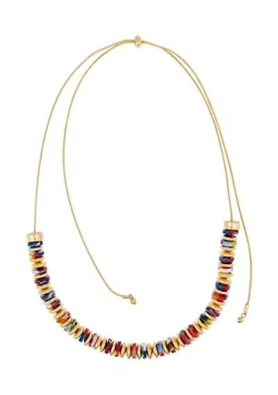 Long Adjustable Colorful Beaded Necklace 