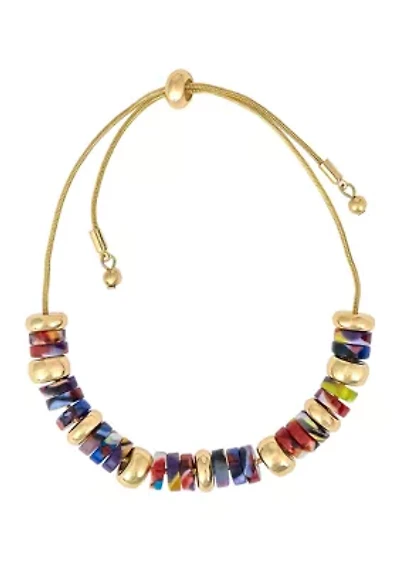 Multi Color Bead Pull Chain Bracelet