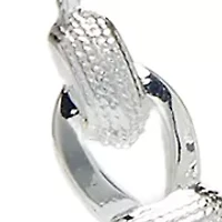 Silver Tone 16'' Rope Oval Links Frontal Necklace