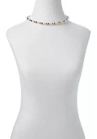 Two-Tone Earring, Necklace, and Bracelet Set 