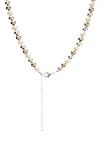 Two-Tone Earring, Necklace, and Bracelet Set 