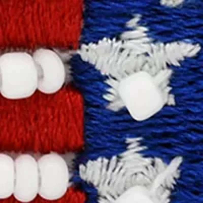 American Flag Heart Drop Beaded Earrings