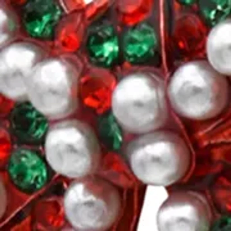 Red Bow Pearl Earrings