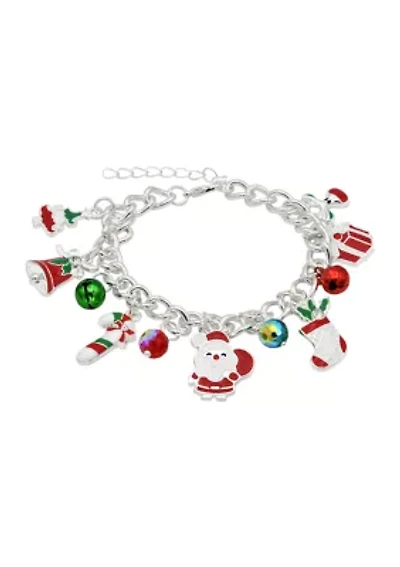 Santa Christmas Charm Bracelet