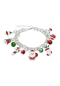 Santa Christmas Charm Bracelet