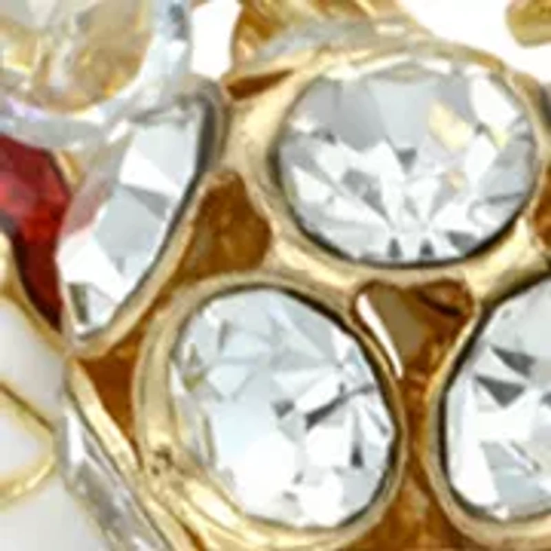 Multi Holiday Charms Gold Tone Beaded Bracelet