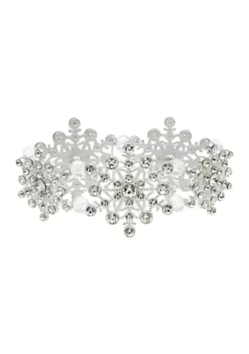 Crystal Snowflake Stretch Bracelet