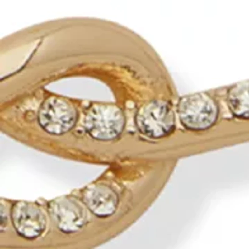 Gold Tone Crystal Knot Slider Bracelet
