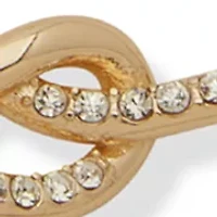 Gold Tone Crystal Knot Slider Bracelet