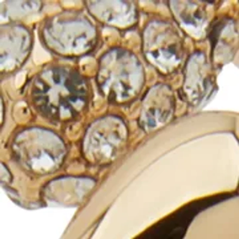 Gold Tone Crystal Pave Pear Bypass Cuff Bracelet