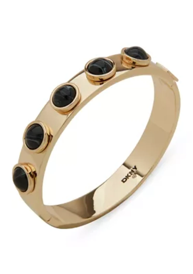 Jet Stone Bangle Bracelet