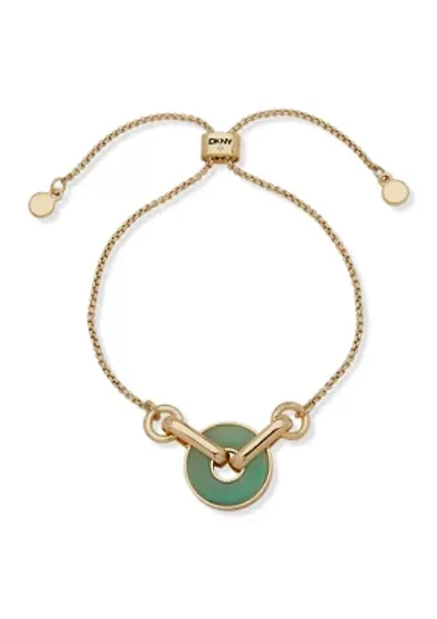 Green Inlay Ring Slider Bracelet