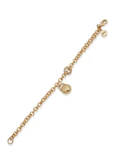  Crystal Logo Charm Flex Bracelet