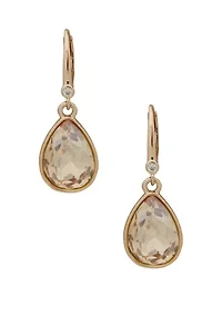 Stone Leverback Teardrop Earrings