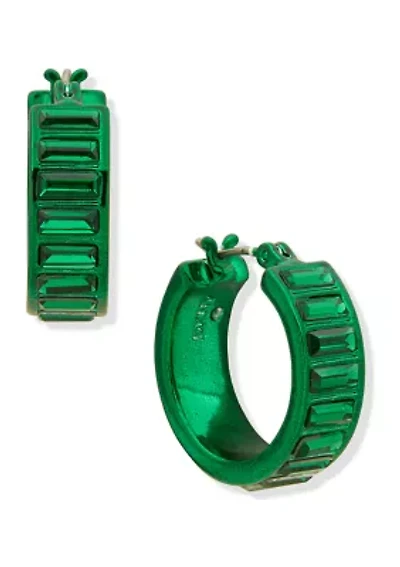 17 Millimeter Stone Hoop Earrings