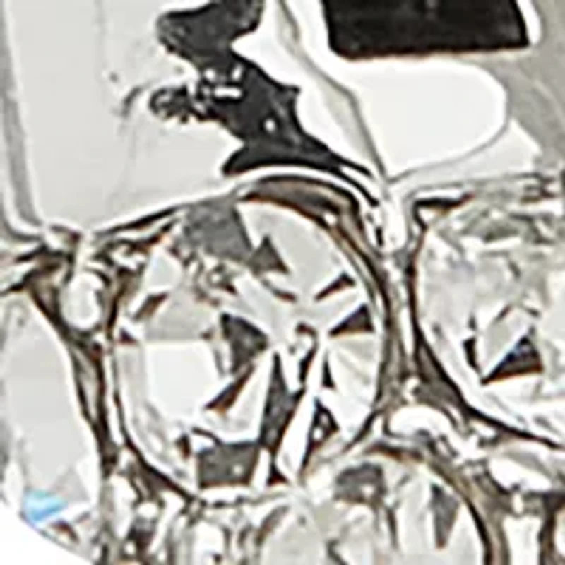 16 Millimeter Silver Tone Crystal Half Pavé Hoop Earrings