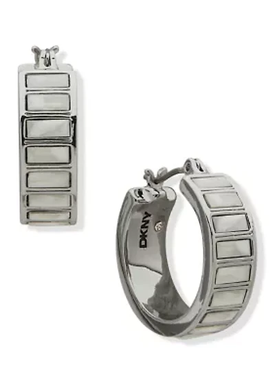 17 Millimeter Stone Hoop Earrings