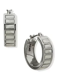 17 Millimeter Stone Hoop Earrings