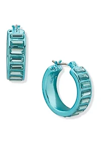 17 Millimeter Stone Hoop Earrings