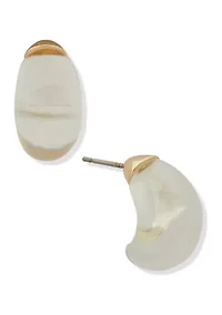 Gold Tone 19 Millimeter Puffy C Hoop Earrings