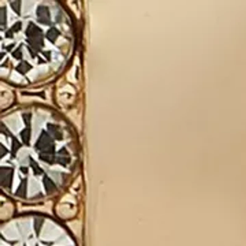 Gold Tone Crystal 20 Millimeter Pavé Wide Hoop Earrings
