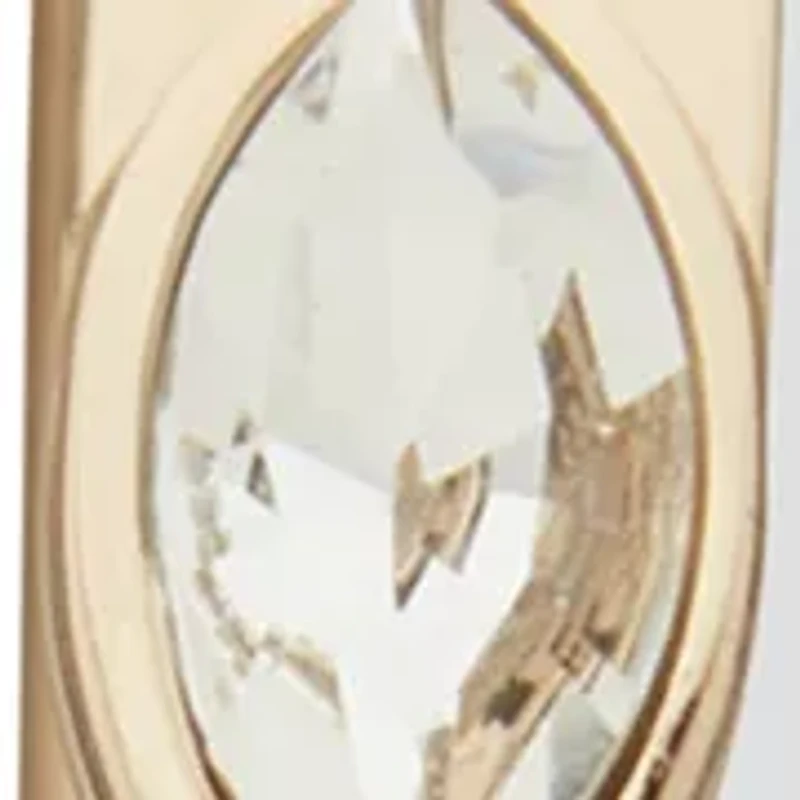Marquise Stone Gold Tone Crystal Hoop Earrings