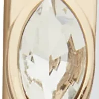 Marquise Stone Gold Tone Crystal Hoop Earrings