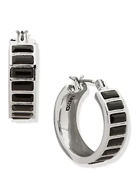 17 Millimeter Stone Hoop Earrings