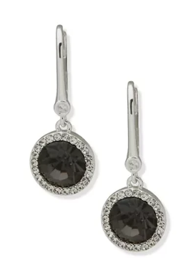  Inlay Stone Drop Earrings
