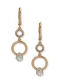  Pear Stone Ring Double Drop Earrings