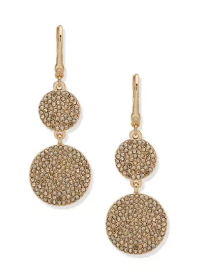 Pavé Disc Drop Earrings