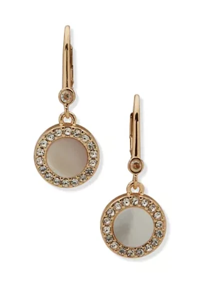 Pearl Inlay Drop Earrings