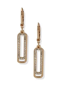 Rectangle Pave Drop Earrings 