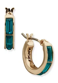 Baguette Huggie Click Top Earrings