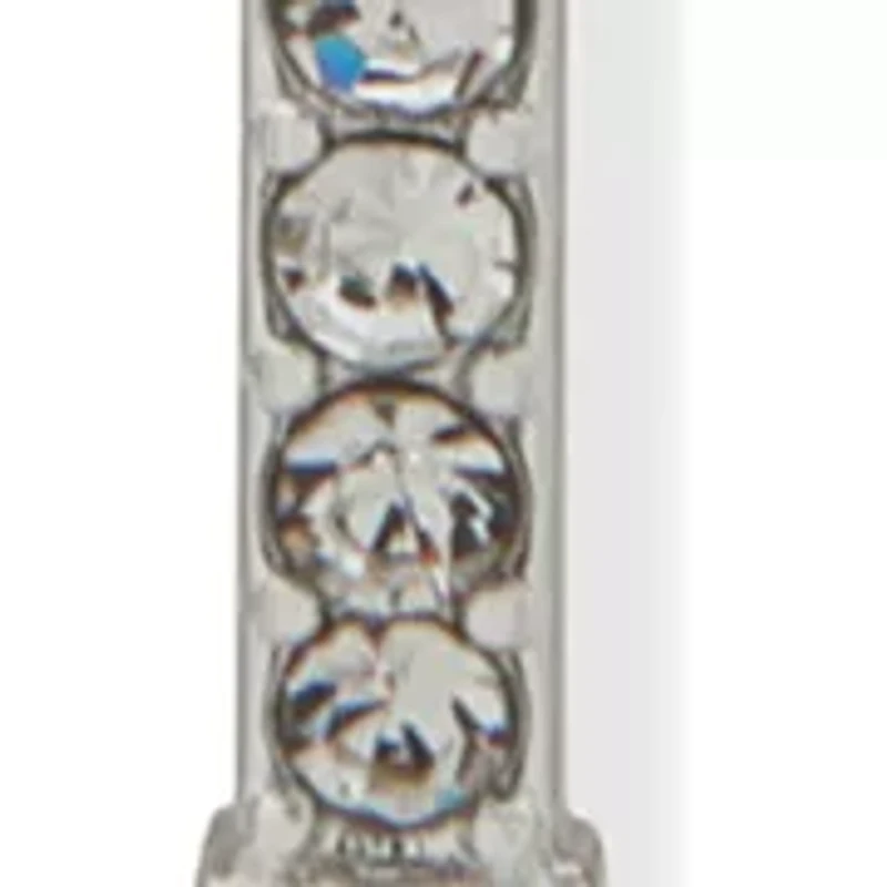Crystal Pave Silver Tone Linear Earrings
