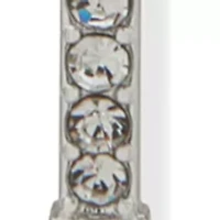 Crystal Pave Silver Tone Linear Earrings