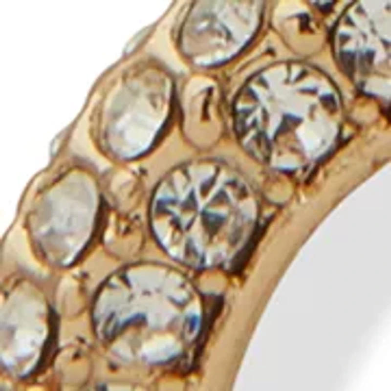  Crystal Pavé Circle Double Drop Earrings