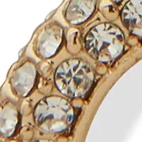  Crystal Pavé Circle Double Drop Earrings