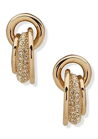 Crystal Pavé Shaky Ring Door Knocker Earrings