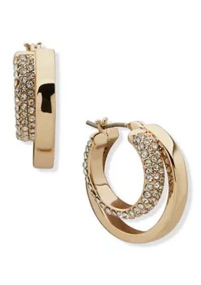 Pavé Double Hoop Earrings
