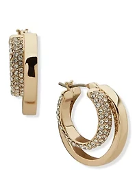 Pavé Double Hoop Earrings 