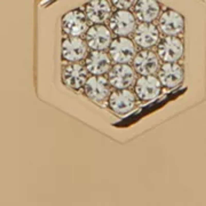 Gold Tone Jet 2 Row Bead Pendant Necklace