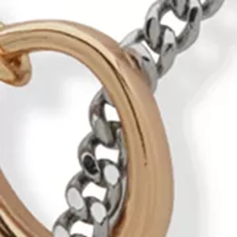 Two Tone Threaded Link Y Necklace