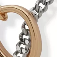 Two Tone Threaded Link Y Necklace