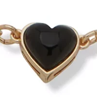 Gold Tone Jet Bar Heart Pendant Necklace