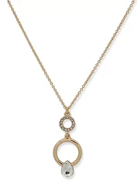 Pear Stone Ring Pendant Necklace