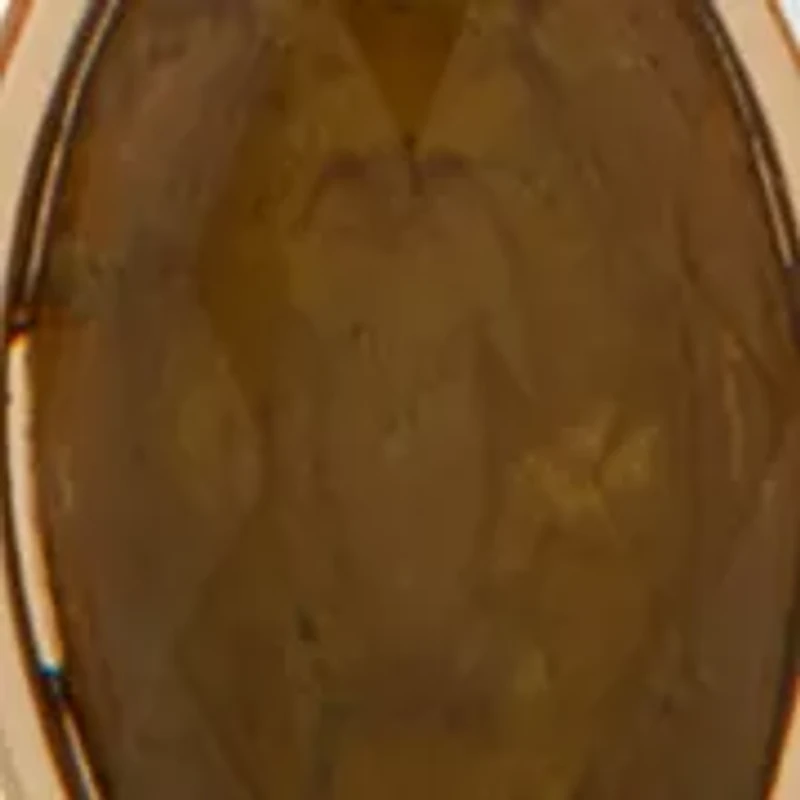 Gold Tone Green Stone Branch Linear Earrings